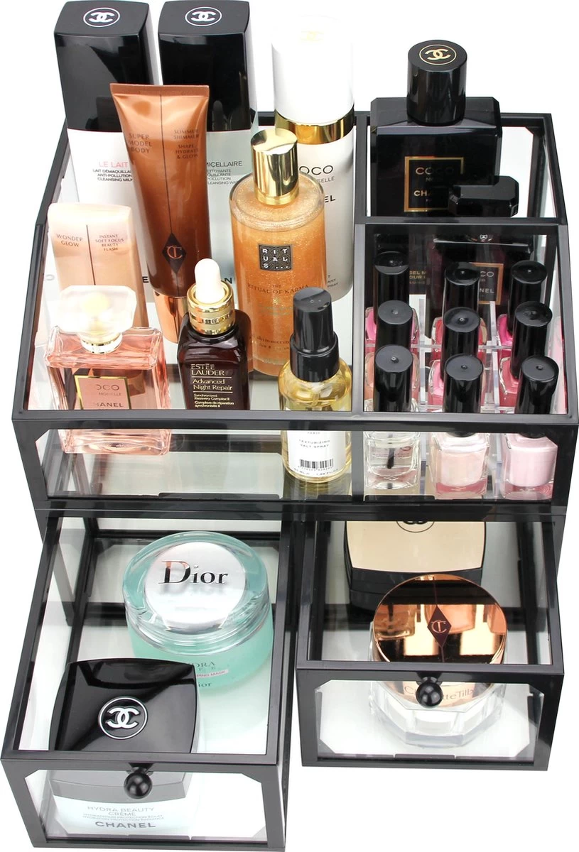 Make-up Organizer Yentl| Beauty Box | Cosmetica Organizer | Opbergdoos | Make Up Organizer | Beautybox | Vitrine Boxje | Glazen Box |Makeup Organizer |Beauty Organizer | Makeupbox | Storage Box |Make-uporganizer | Parfumbox | Parfumorganizer |Opmaken - Afbeelding 4