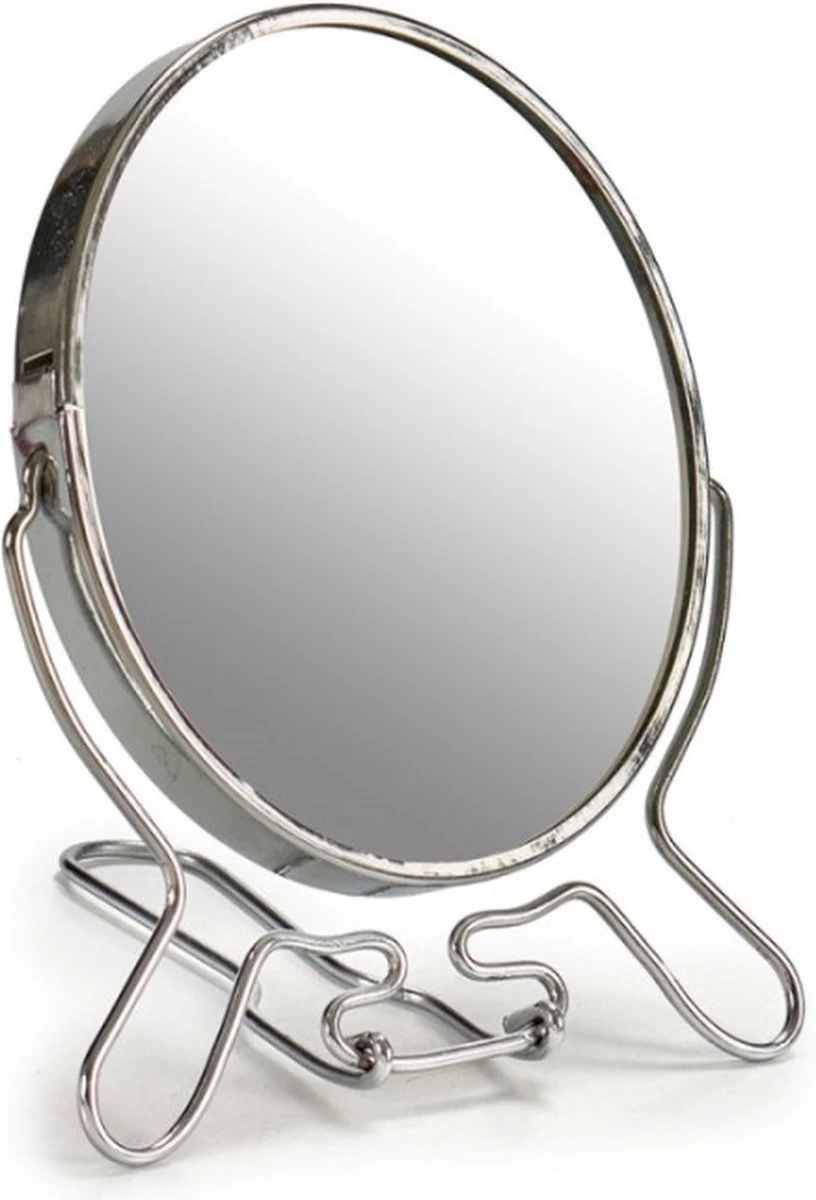 Merkloos Scheerspiegel 12cm 2-zijdig (één Zijde 2x Vergrotend) - Aluminium