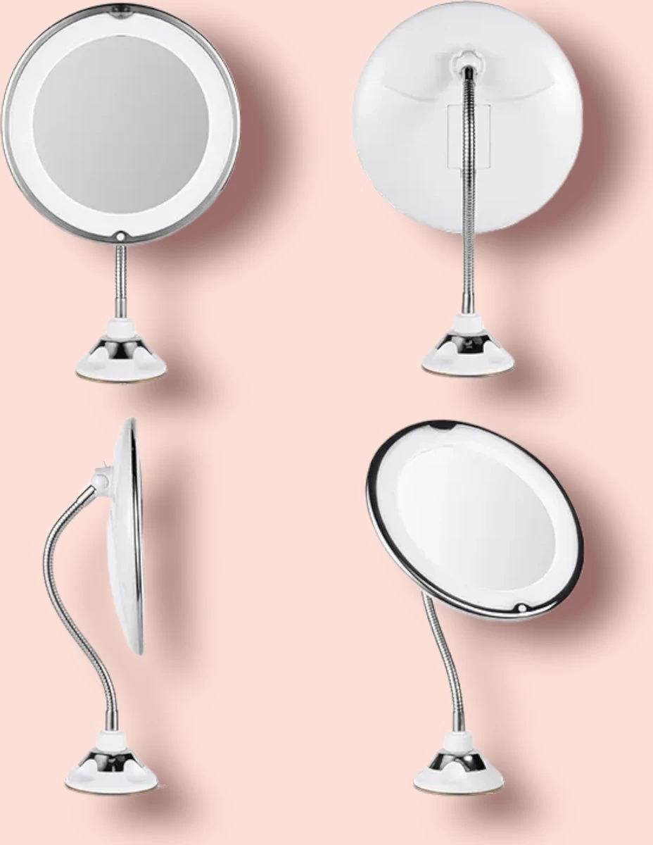 Make-Up Spiegel - 7X Vergroting - LED Licht - Make Up Spiegel Met Verlichting - Vergrootspiegel Met Zuignap - Exclusief Baterijen(Niet Ingegrepen 3AAA)3AAA - Afbeelding 5