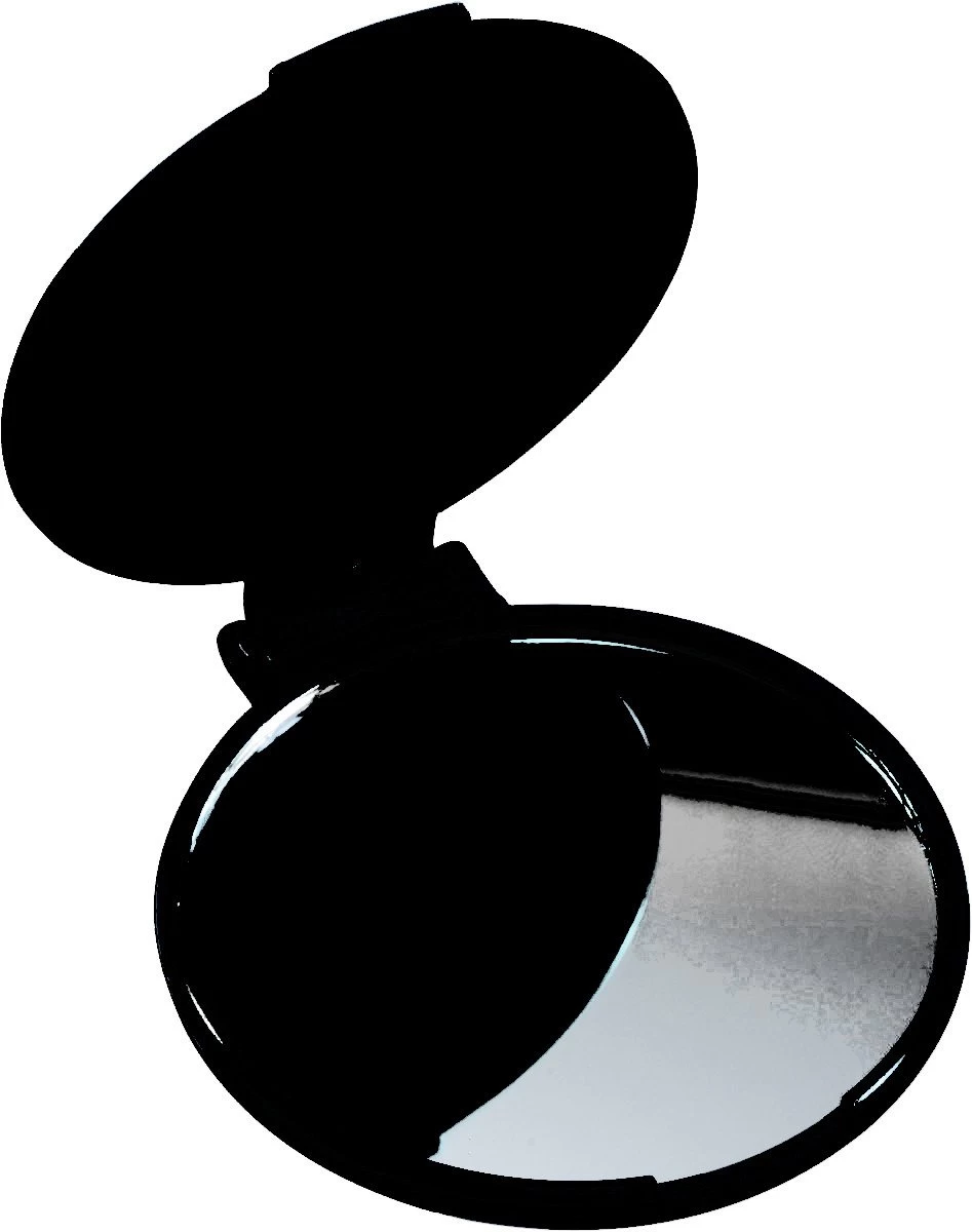 Merkloos Make-up Spiegeltje - Mini Zakspiegeltje Voor In De Handtas - Zwart - Gratis Verzonden