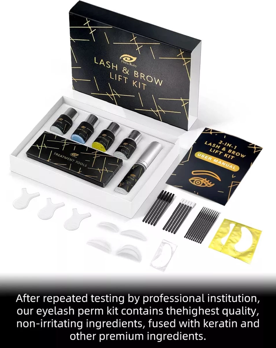 Flora Ruby - Wimper & Wenkbrauw Lifting Set 2 In 1 - Professionele 2 In 1 Lash Lift & Brow Lamination Kit - Permanente Wimperkruller - Afbeelding 7