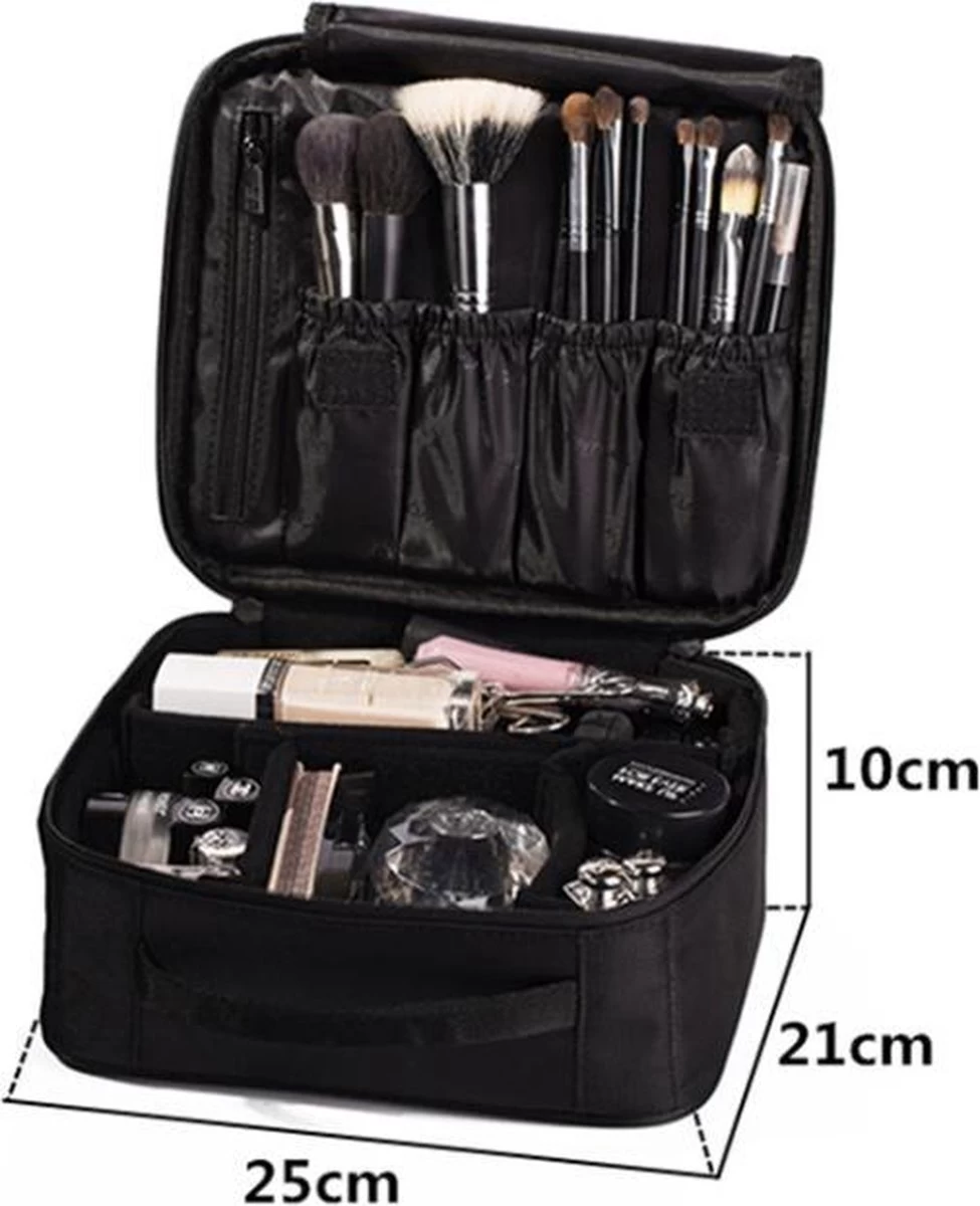 Make-up Koffer - Cosmetica Koffer - Visagie Opbergtas - Beauty Organizer Met Verstelbare Vakken - Roze - Afbeelding 3