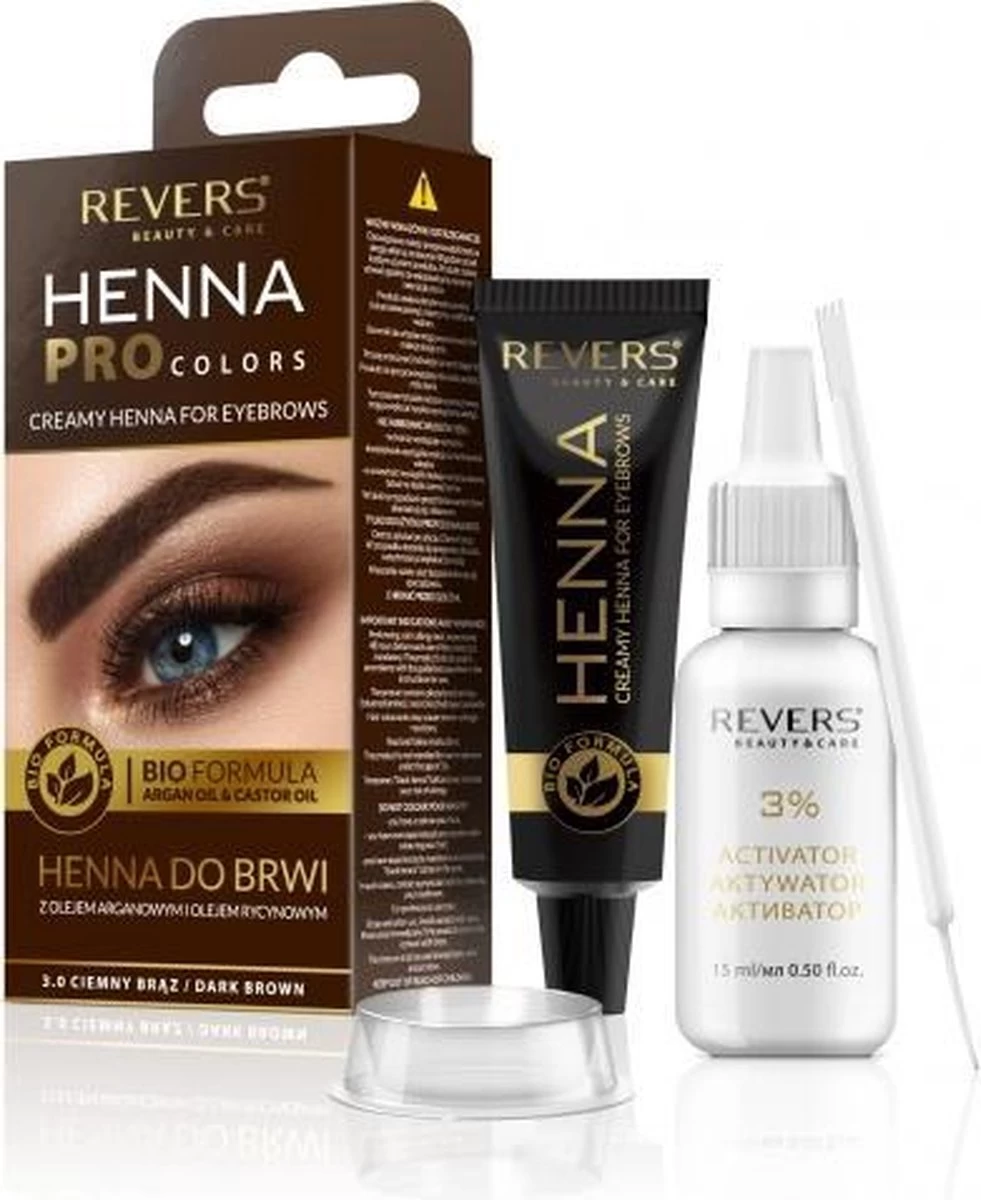 REVERS® Eyebrow Henna Pro Colours Dark Brown 15ml.+15ml.